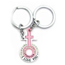 Брелоки для влюбленных (Q) "Венера и Марс" бело-розовые