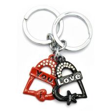 Брелоки для влюбленных (Q) "Сердечки" красно-черные