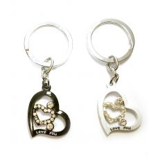 Брелоки  для влюбленных (Q) "Сердечки" черно-белые