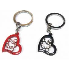 Брелоки  для влюбленных (Q) "Лук со стрелами" красно-черные