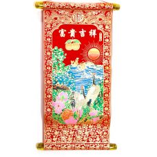 Панно красное "Журавли" (20х40 см) Aqua