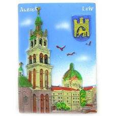 Магнит на холодильник "Львов - Успенская церковь" (7х5см.)