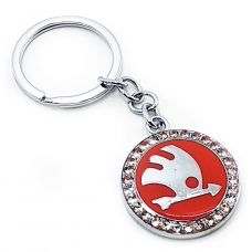 Брелок автомобильный (U) "Skoda" красный