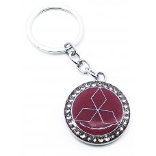 Брелок автомобильный (U) "Mitsubishi" бордовый