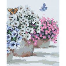 Картина по номерам "Цветы в горшочках"