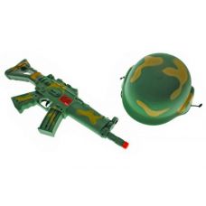 Набор военного "Автомат и каска" Зеленый