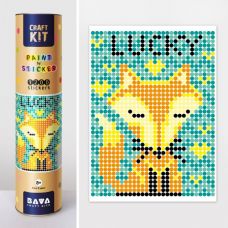 Картина по номерам с наклейками "Лисичка"