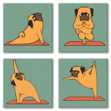 Картина по номерам "Полиптих: Yoga-dog"