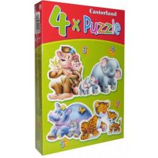 Пазлы "Дикие животные 4 в 1"