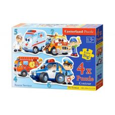 Пазлы 4 в 1 "Службы спасения"