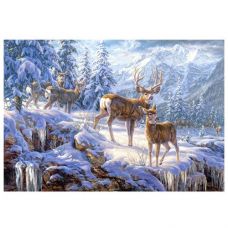 Пазлы "Зима. Олени", 1000 элементов