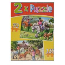 Пазлы 2 в 1 "Уроки верховой езды"