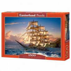 Пазлы "Корабль на закате солнца", 1500 элементов