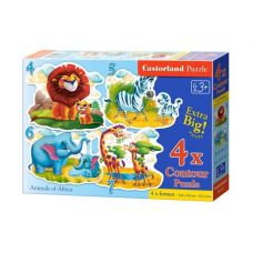 Пазлы "Животные Африки 4 в 1"