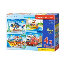 Пазлы "Путешествие по миру 4 в 1"
