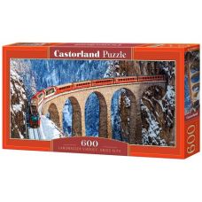 Пазлы "Виадук Ландвассер, Швейцарские Альпы", 600 элементов