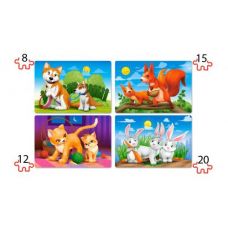 Пазлы "Звери 4 в 1"