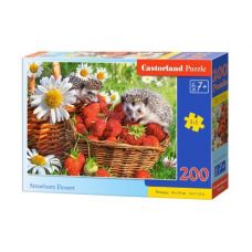Пазлы "Ёжики в клубничке", 200 элементов