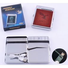 Портсигар на 20 сигарет и USB Зажигалка, Brownstone