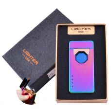 Электроимпульсная зажигалка в подарочной упаковке Lighter (Двойная молния, USB) Oculus