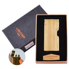 Электроимпульсная зажигалка в подарочной упаковке Lighter (Двойная молния, USB) Fire Gold