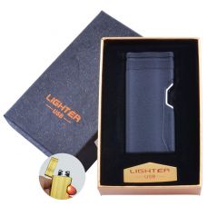Электроимпульсная зажигалка в подарочной упаковке Lighter (Двойная молния, USB) Sweet Black