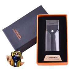 Зажигалка в подарочной коробке Lighter (Двойная молния) Smell Black