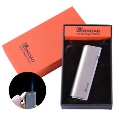 Зажигалка газовая в подарочной упаковке Broad (Острое пламя)  Silver