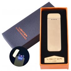 Электроимпульсная зажигалка в подарочной коробке Lighter №HL-110 Gold