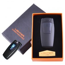 Электроимпульсная зажигалка в подарочной коробке Украина Slide Black