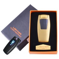 Электроимпульсная зажигалка в подарочной коробке Украина Slide Gold