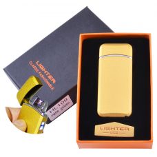 Электроимпульсная зажигалка в подарочной коробке Lighter Torn Gold