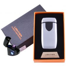Электроимпульсная зажигалка в подарочной коробке Lighter Smile Silver