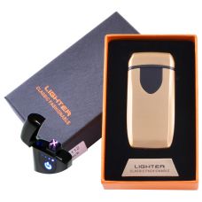 Электроимпульсная зажигалка в подарочной коробке Lighter Smile Gold