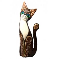 Статуэтка Кошка сидящая деревянная (30х11х4 см)