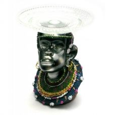 Статуэтка Папуас с блюдом (16,5х15х15 см)