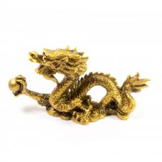 Статуэтка Дракон каменная крошка "бронза" (11х6х3 см)