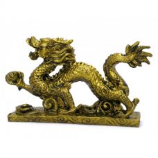 Статуэтка Дракон каменная крошка Бронза 2 шт (13х8х3 см)