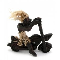 Статуэтка Папуас "Байкер" дерево (17х14х9 см)