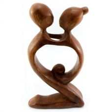 Статуэтка "Влюбленные" дерево (19,5х10х3 см) Сердце