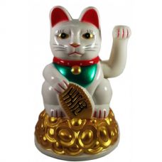 Статуэтка Кошка Манэки-Нэко машущая лапой пластик (16х10,5х10,5см)