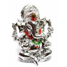 Статуэтка Ганеша каменная крошка "Серебро" (9х8х6,5 см)