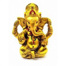 Статуэтка Ганеша каменная крошка "Золото" (8,5х6,5х4 см)