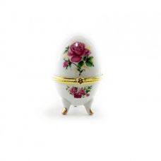 Шкатулка яйцо "Розы" (10х6х6 см) №2 Белая Homade