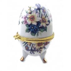 Шкатулка яйцо "Цветы Связка" (10х6х6 см) Орнамент Homade