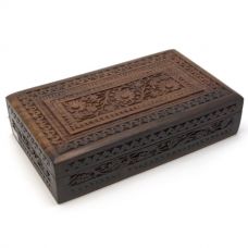 Шкатулка резная розовое дерево (25,5х15,5х6 см) Homade