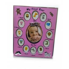 Фоторамка на 13 фото "Альбом новорожденного" розовый (30х25х1,5см) Home Place