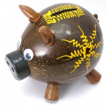 Копилка "Свинка" кокосовая (14х15х10 см) Home Place