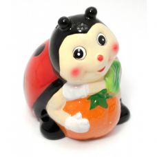 Копилка керамическая "Божья Коровка с Апельсином" (12х9,5х9 см) Home Place