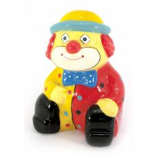 Копилка керамическая "Клоун" красно-желтая (13х10х7 см) Home Place